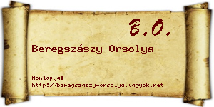Beregszászy Orsolya névjegykártya