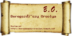 Beregszászy Orsolya névjegykártya